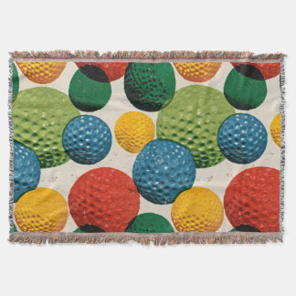 Colorful Golf Ball Pattern Throw Blanket