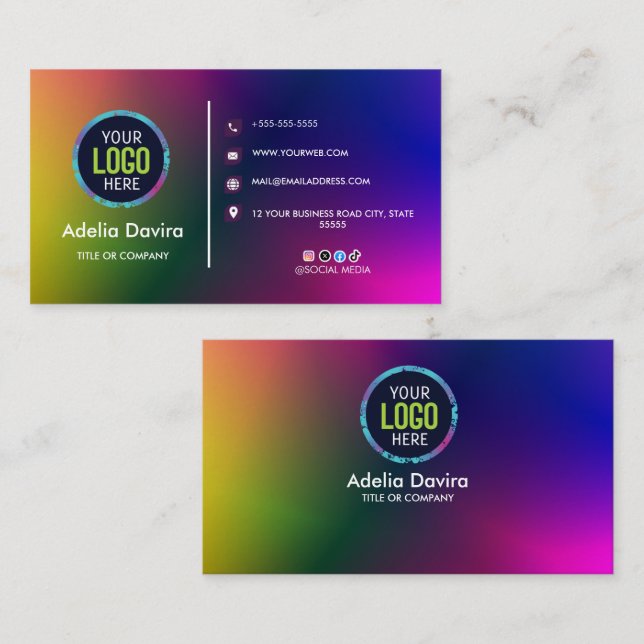 Colorful Gradient Business Card Modern Design (Front/Back)