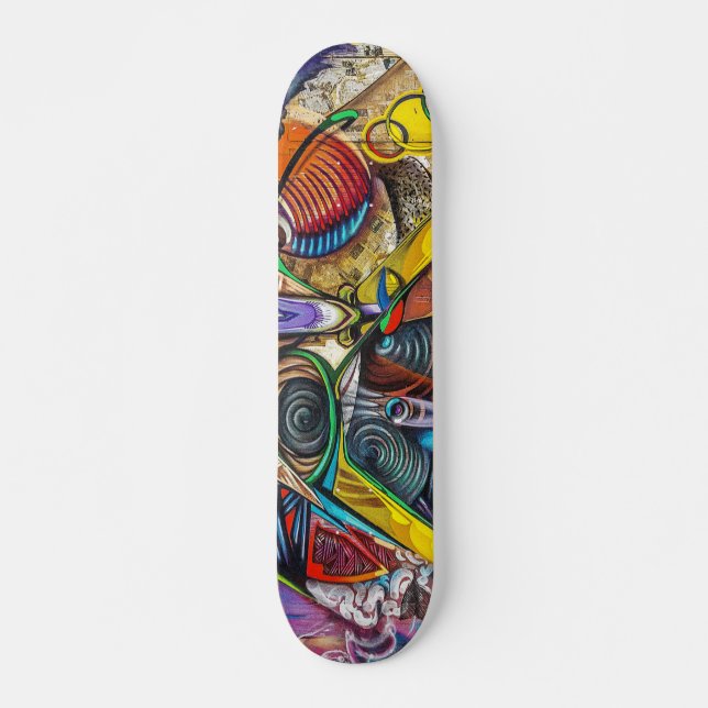 Colorful Graffiti Art Skateboard (Front)