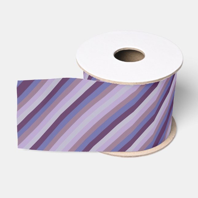 Colorful Grape Lavender Magenta Blue Purple Stripe Grosgrain Ribbon (Spool)