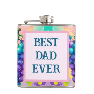 Colorful grapes with Best Dad Ever Hip Flask