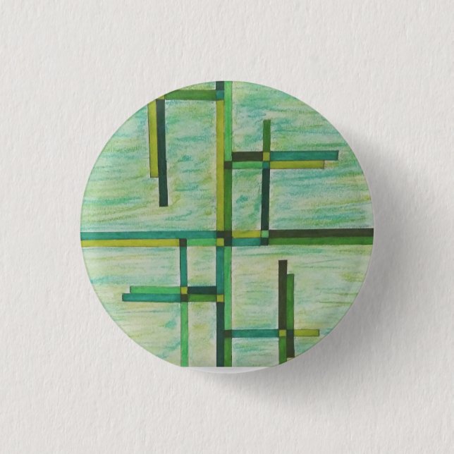 Colorful Greens 1 Inch Round Button (Front)