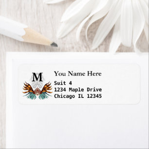 Colorful Grumpy Lionfish Cartoon Monogram