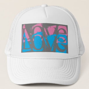 colorful grunge LOVE lettering   Trucker Hat