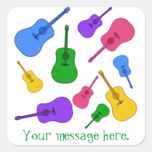Colorful Guitar Collage Vos Stickers Message