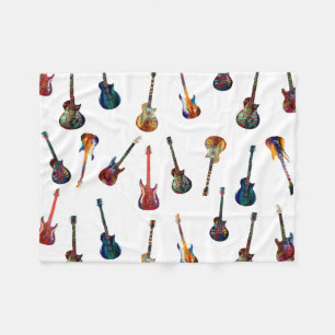 Colorful guitar fleece blanket
