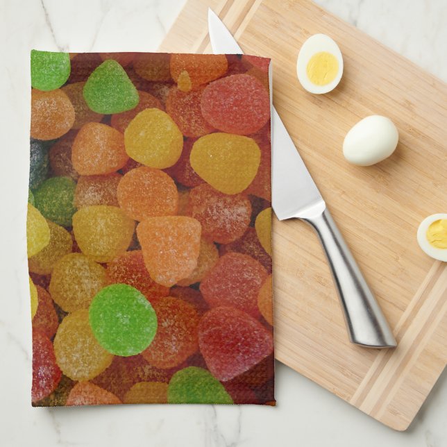 Colorful Gumdrops Candy Kitchen Towel (Quarter Fold)