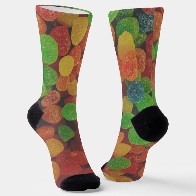 Colorful Gumdrops Candy Quirky Socks (Angled)