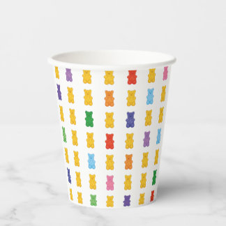 colorful gummy bears paper cups