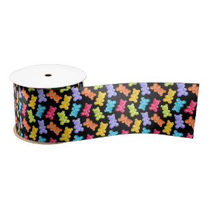 Colorful Gummy Candy Bears Satin Ribbon