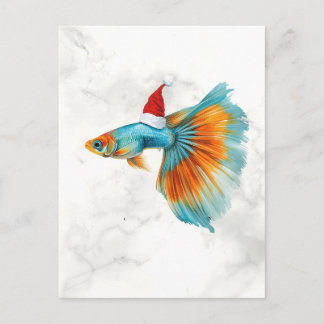 Colorful Guppy Fish Christmas Holiday Postcard