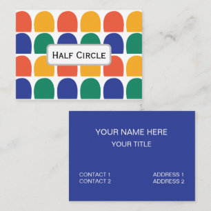 Colorful Half Circle Geometric Business Card