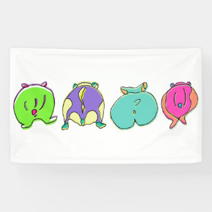 Colorful Hamster Butts Banner