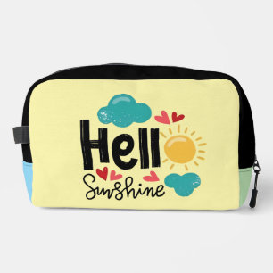 Colorful Hand Drawn Art - Hello Sunshine Text Dopp Kit