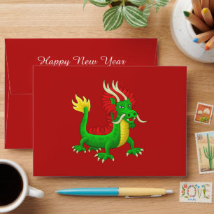 Colorful Hand Drawn Chinese Dragon Envelope