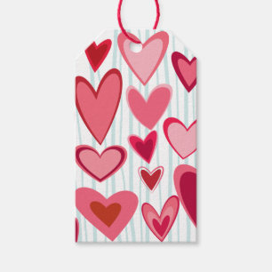 Colorful Hand Drawn Hearts Gift Tag