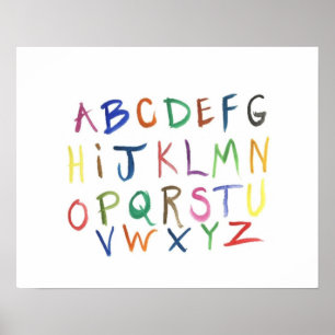 Colorful Hand-Painted Alphabet Poster