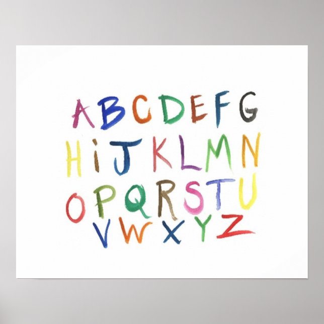 Colorful Hand-Painted Alphabet Poster (Front)