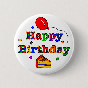 Colorful Happy Birthday     2 Inch Round Button