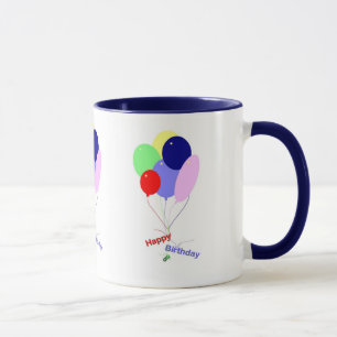 Colorful Happy Birthday Balloons Mug