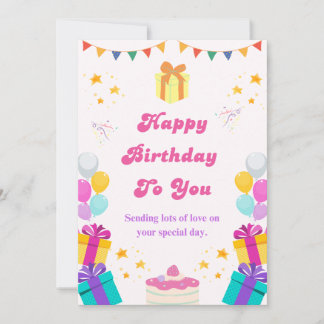 Colorful Happy Birthday Celebration Greeting Card