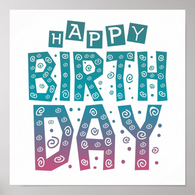 colorful happy birthday for all poster (Front)