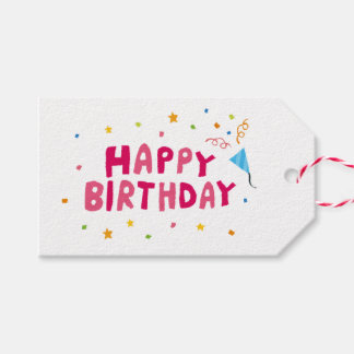 Colorful Happy Birthday Gift Tag