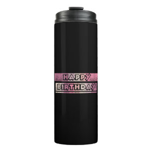 colorful happy birthday thermal tumbler