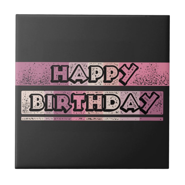 colorful happy birthday tile (Front)