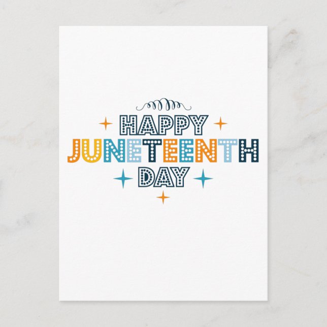 Colorful Happy Juneteenth Day Postcard (Front)