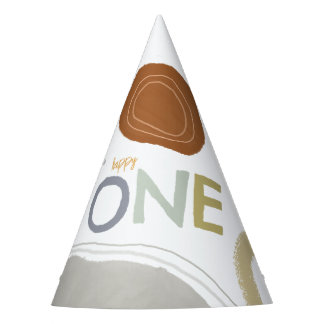 Colorful Happy One 1st Birthday Boy Party Hat