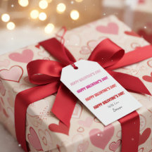 Colorful Happy Valentine's Day Gift Tag with 'With