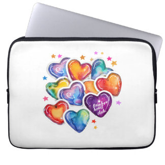 Colorful Heart Art Gift, Self Love Illustration, Laptop Sleeve