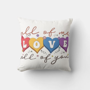 Colorful Heart Love Quote Throw Pillow