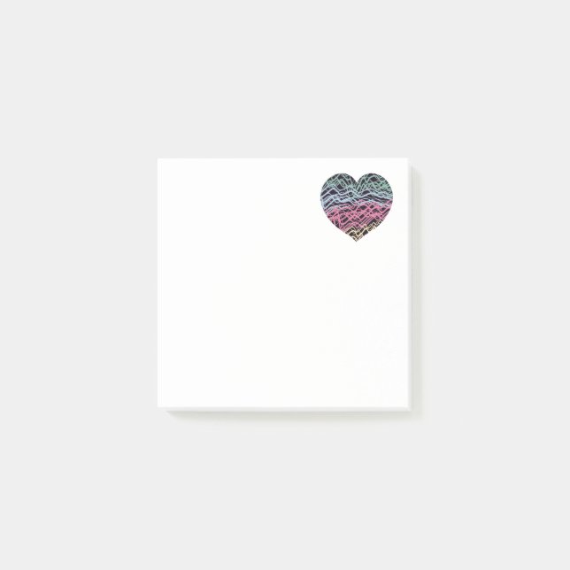 Colorful Heart Motif Post-it Notes (Front)