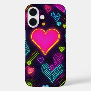 Colorful Heart Pattern iPhone 16 Case