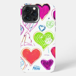Colorful Heart Pattern iPhone 13 Pro Max Case
