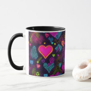 Colorful Heart Pattern Mug