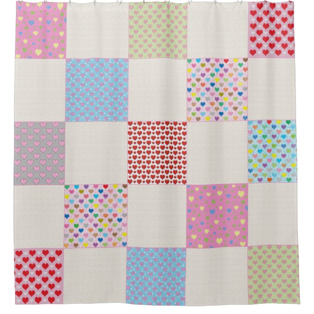 Colorful heart quilt pattern (Front)