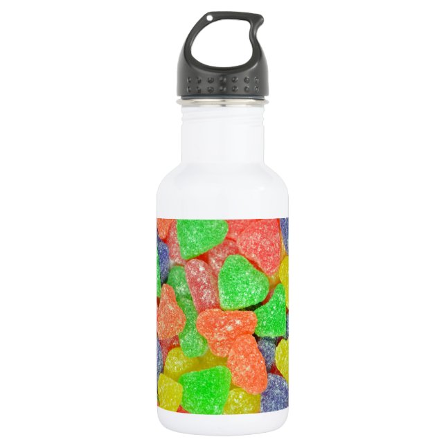 Colorful heart shaped candy 532 ml water bottle (Front)