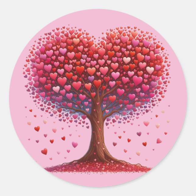 Colorful Heart Shaped Tree Stickers (Front)
