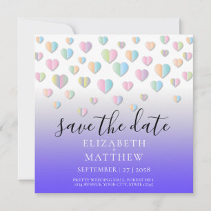 Colorful Heart Speckles Design Invitation