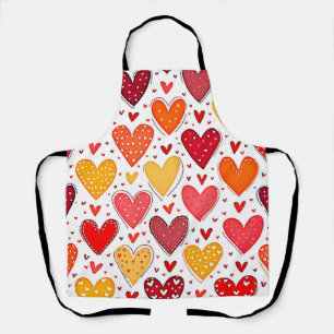 Colorful Heartfelt Love Pattern Design Apron