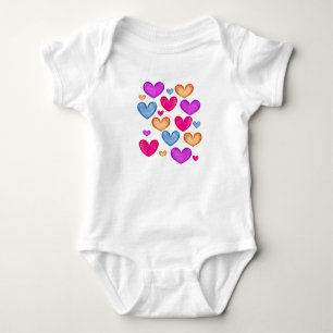 Colorful Hearts Baby Bodysuit