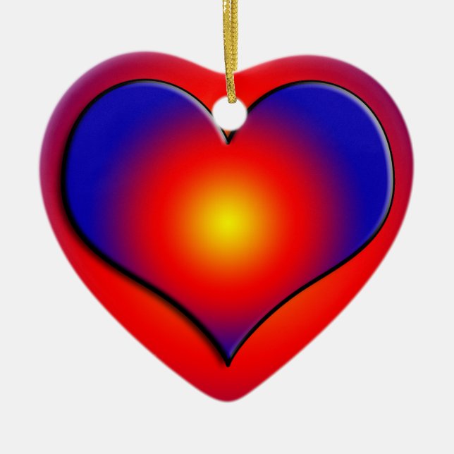 COLORFUL HEARTS CERAMIC ORNAMENT (Front)