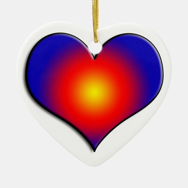 COLORFUL HEARTS CERAMIC ORNAMENT (Front)