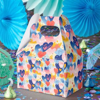 Colorful Hearts Favor Box