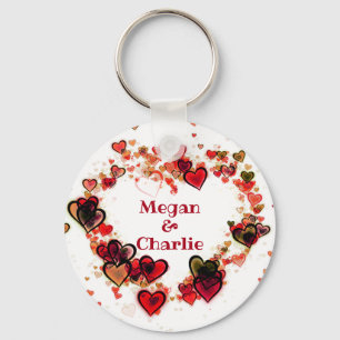 Colorful Hearts Keychain
