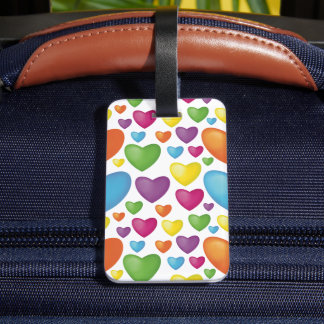 Colorful Hearts Luggage Tag