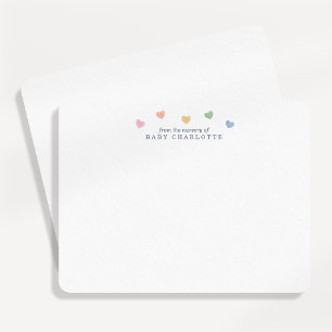 Colorful Hearts Nursery Note Card